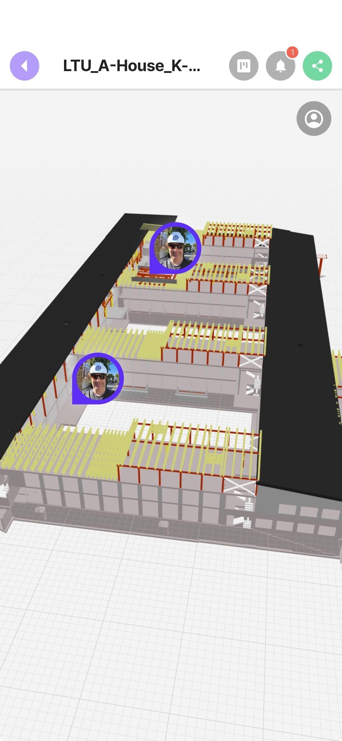 PinMy — pins placed on a 3D IFC building model on mobile